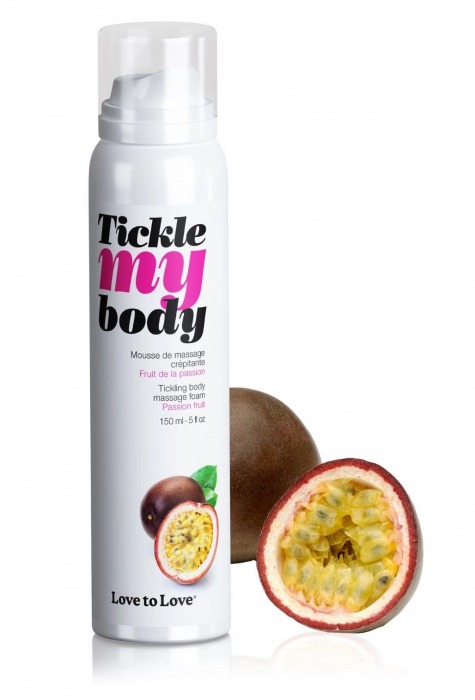 Массажная хрустящая пенка Tickle my body с ароматом маракуйи - 150 мл. - Love to Love - купить с доставкой в Липецке