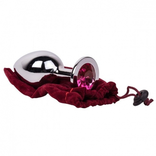 Большой стальной плаг с розовым кристаллом Pink Bubble Gum - 9,5 см. - Erotic Fantasy - купить с доставкой в Липецке