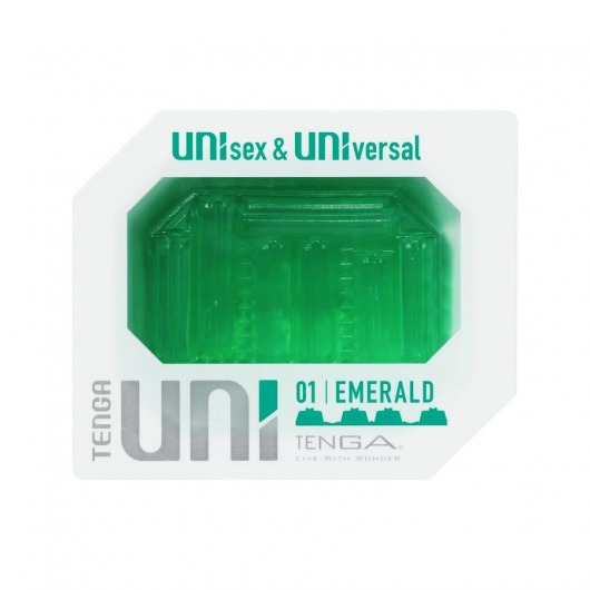 Зеленый мастурбатор-стимулятор Tenga Uni Emerald - Tenga - в Липецке купить с доставкой