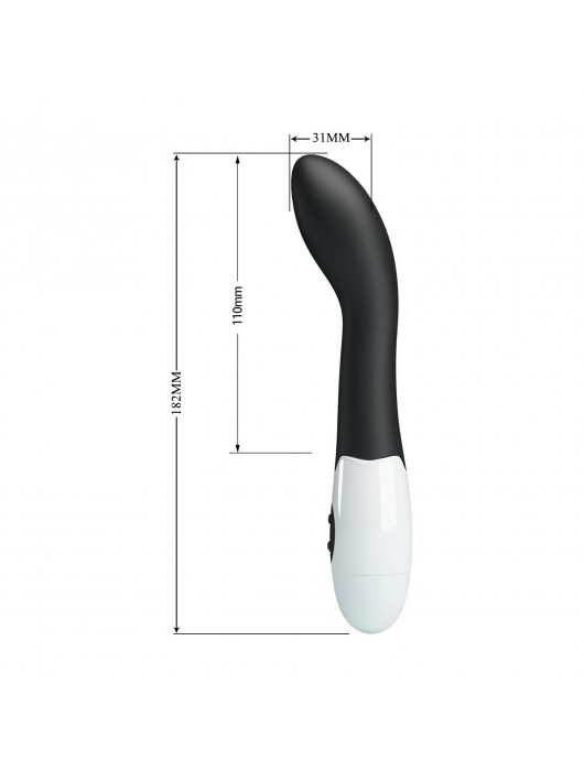 Черный вибратор Bishop для G-стимуляции - 18,2 см. - Baile