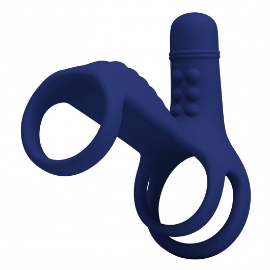 Синяя вибронасадка на пенис Vibrating Penis Sling - Baile - в Липецке купить с доставкой