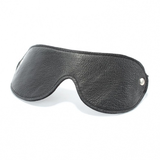 Черная кожаная маска на глаза - БДСМ Арсенал - купить с доставкой в Липецке