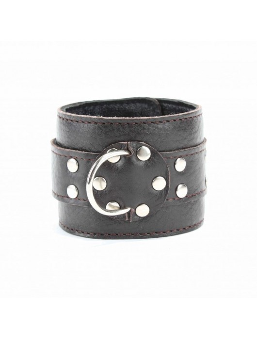 Коричневые оковы из мягкой кожи на металлической цепочке - БДСМ Арсенал - купить с доставкой в Липецке