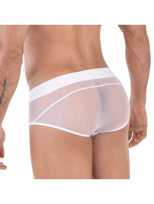 Белые полупрозрачные трусы-брифы Yin Yang Brief - Clever Masculine Underwear купить с доставкой