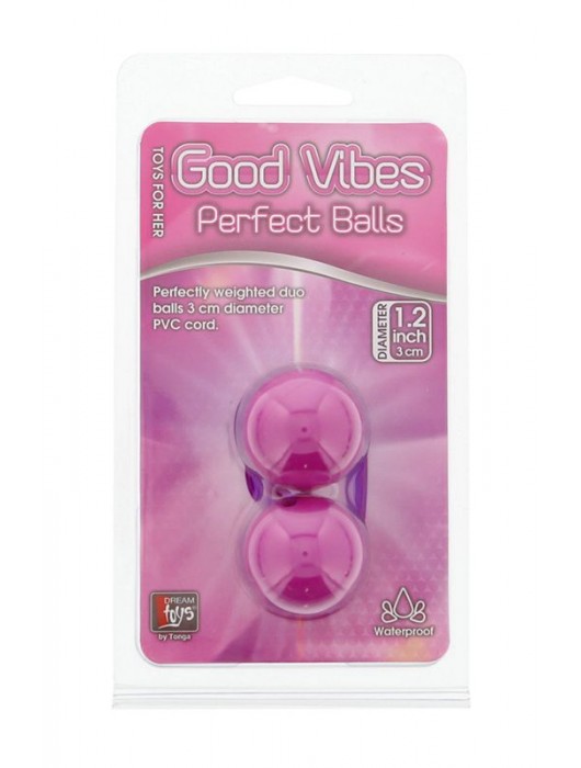 Фиолетовые вагинальные шарики на мягкой сцепке GOOD VIBES PERFECT BALLS - Dream Toys