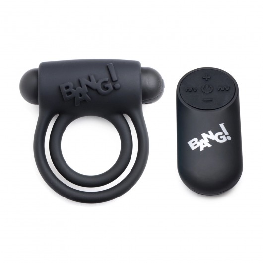 Черное эрекционное виброкольцо 28X Remote Control Vibrating Cock Ring   Bullet - XR Brands - в Липецке купить с доставкой