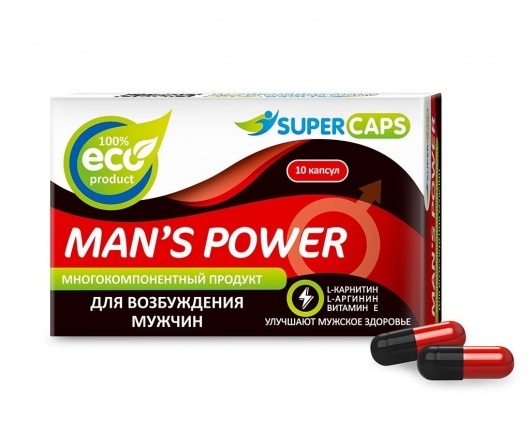 Возбуждающее средство Man’s power - 10 капсул (+1 в подарок) - SuperCaps - купить с доставкой в Липецке