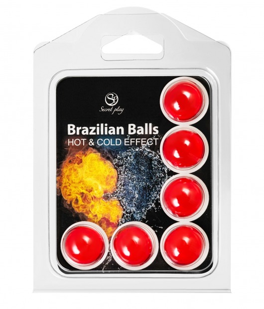 Набор из 6 шариков с массажным маслом Brazilian Balls с охлаждающим и разогревающим эффектом - Secret Play - купить с доставкой в Липецке