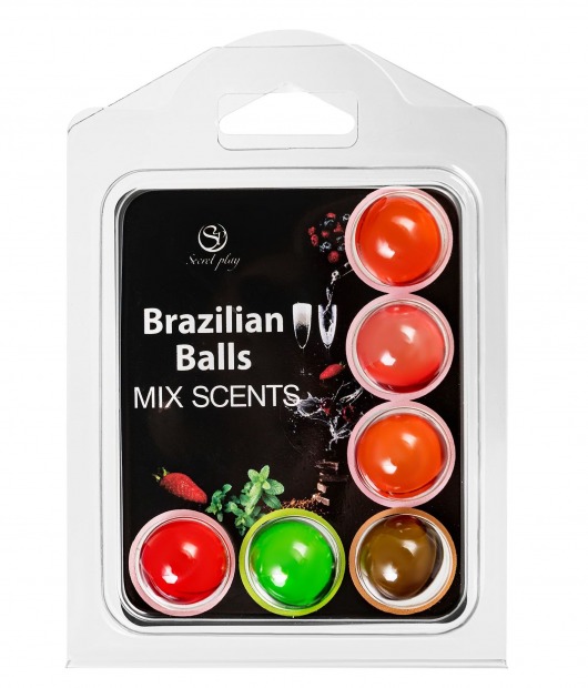 Набор из 6 шариков с ароматизированными массажными маслами Brazilian Balls - Secret Play - купить с доставкой в Липецке