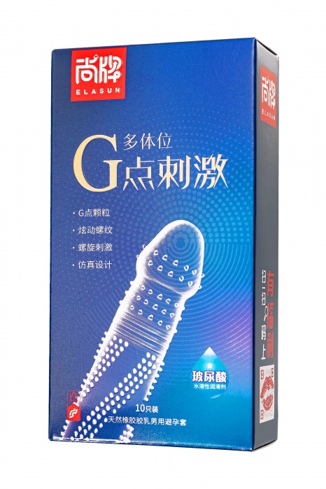 Ультратонкие презервативы Elasun G-spot stimulation с ребрами и точками - 10 шт. - Elasun - купить с доставкой в Липецке