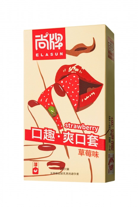 Презервативы Elasun Strawberry с аромато клубники - 10 шт. - Elasun - купить с доставкой в Липецке