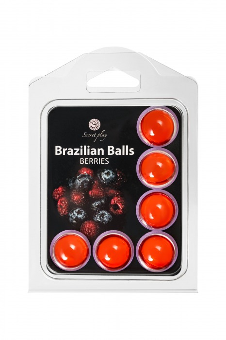 Набор из 6 шариков с массажным маслом Brazilian Balls с ароматом ягод - Secret Play - купить с доставкой в Липецке