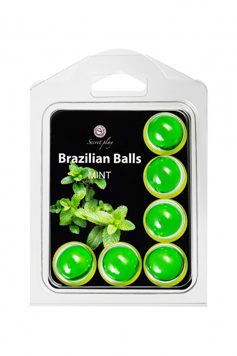 Набор из 6 шариков с массажным маслом Brazilian Balls с ароматом мяты - Secret Play - купить с доставкой в Липецке