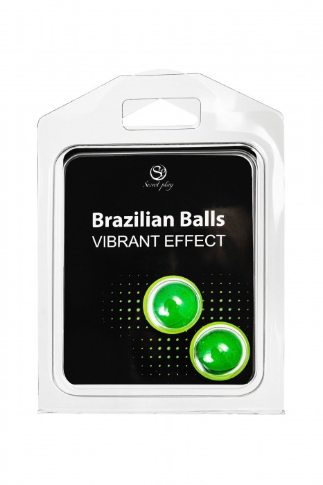 Набор из 2 шариков с массажным маслом Brazilian Balls с эффектом вибрации - Secret Play - купить с доставкой в Липецке