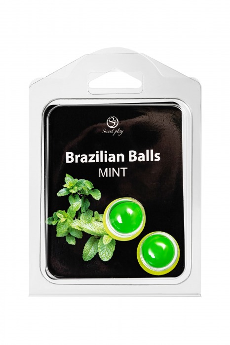 Набор из 2 шариков с массажным маслом Brazilian Balls с ароматом мяты - Secret Play - купить с доставкой в Липецке