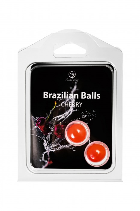 Набор из 2 шариков с массажным маслом Brazilian Balls с ароматом вишни - Secret Play - купить с доставкой в Липецке