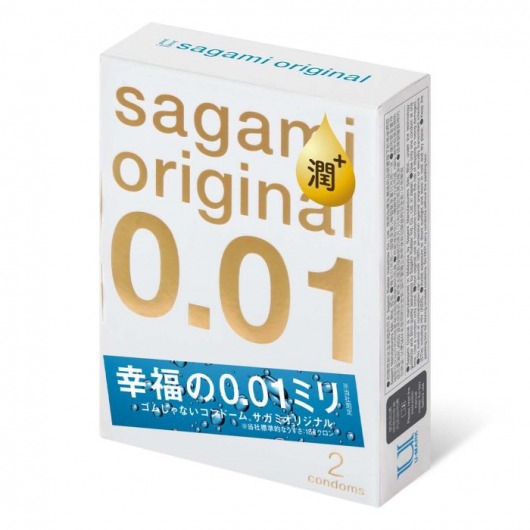 Увлажнённые презервативы Sagami Original 0.01 Extra Lub - 2 шт. - Sagami - купить с доставкой в Липецке