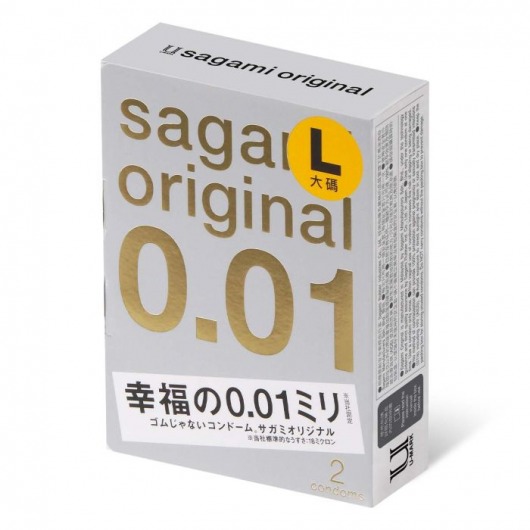 Презервативы Sagami Original 0.01 L-size увеличенного размера - 2 шт. - Sagami - купить с доставкой в Липецке