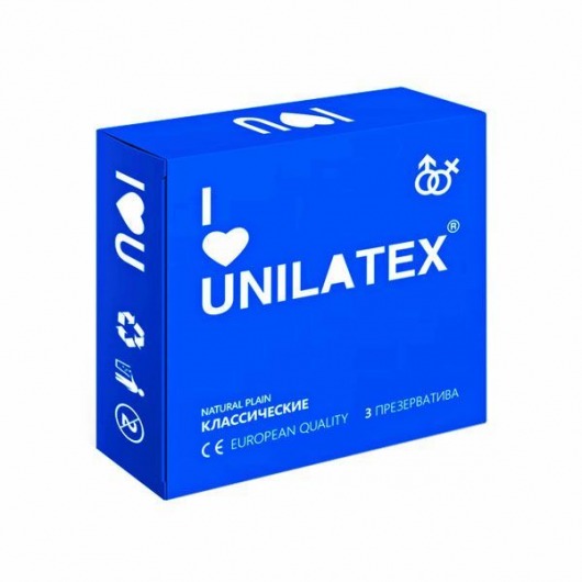 Классические презервативы Unilatex Natural Plain - 3 шт. - Unilatex - купить с доставкой в Липецке