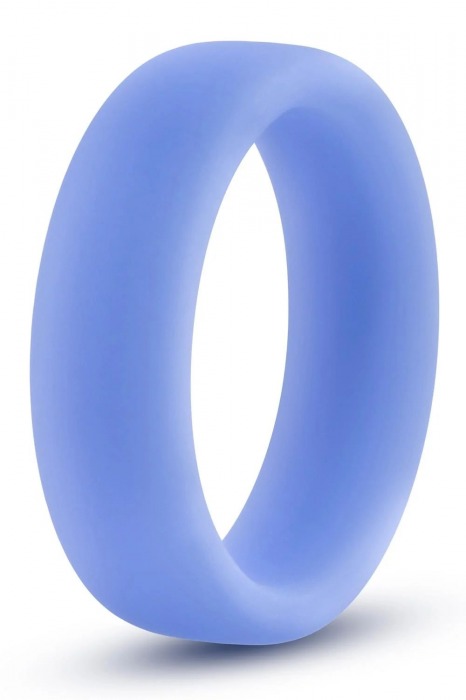 Голубое люминесцентное кольцо Silicone Glo Cock Ring - Blush Novelties - в Липецке купить с доставкой