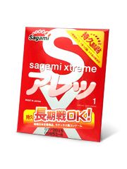 Утолщенный презерватив Sagami Xtreme FEEL LONG с точками - 1 шт. - Sagami - купить с доставкой в Липецке