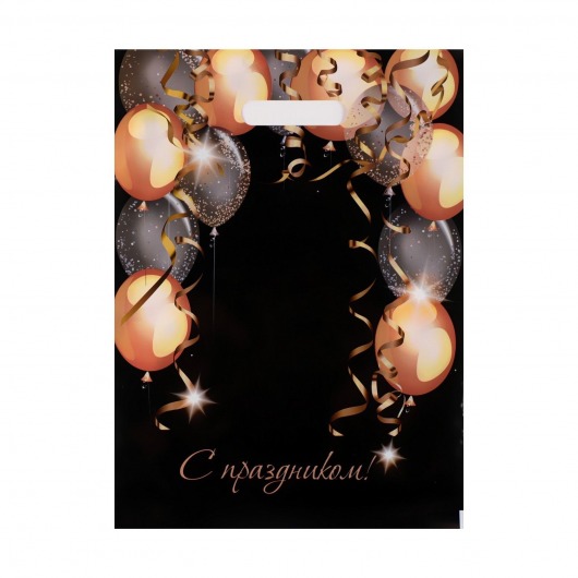 Пакет с вырубной ручкой и принтом в виде шариков (30х40 см) - Сима-Ленд - купить с доставкой в Липецке