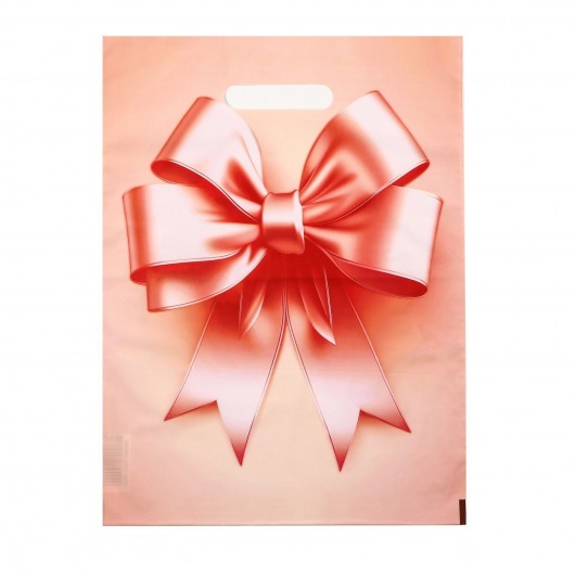Пакет с принтом в виде банта с вырубной ручкой (30х40 см) - Сима-Ленд - купить с доставкой в Липецке