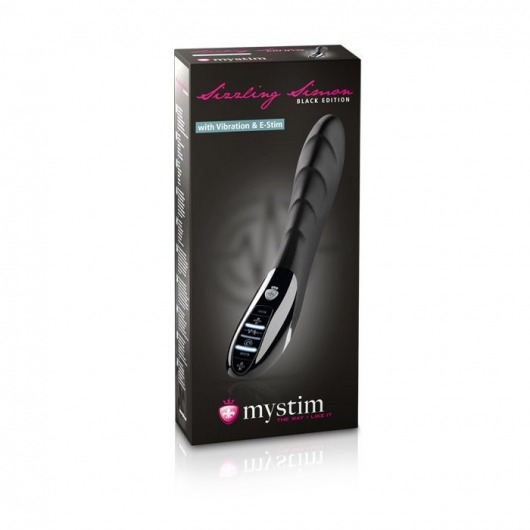 Вибратор с электростимуляцией Sizzling Simon Black Edition - 27 см. - MyStim - купить с доставкой в Липецке