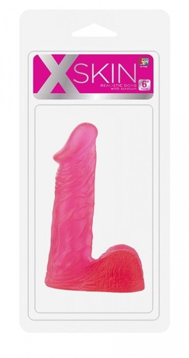 Розовый гелевый фаллоимитатор XSKIN 6 PVC DONG - 15 см. - Dream Toys