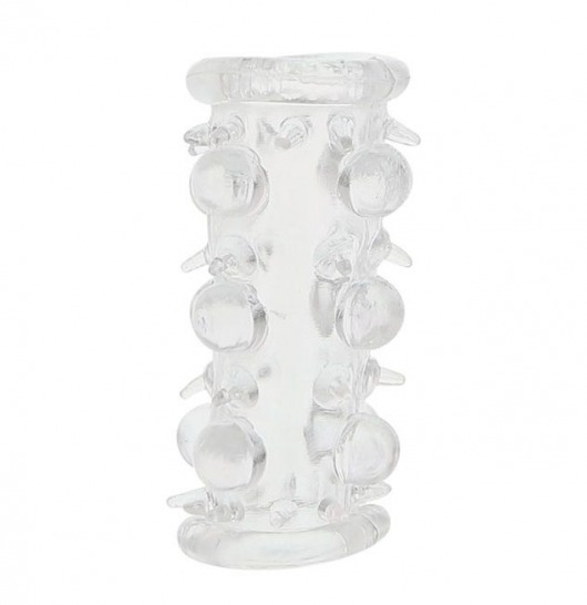 Прозрачная насадка на пенис с шипами и бугорками JELLY JOY LUST CLUSTER CLEAR - Dream Toys - в Липецке купить с доставкой