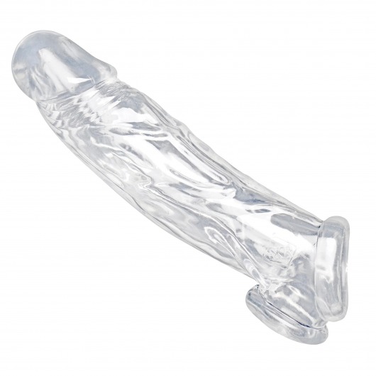 Прозрачная насадка для увеличения члена Realistic Clear Penis Enhancer and Ball Stretcher - 20,3 см. - XR Brands - в Липецке купить с доставкой