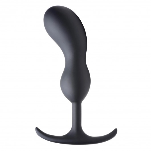 Черный массажер простаты с утяжелителями Premium Silicone Weighted Prostate Plug Large - 18,8 см. - XR Brands - в Липецке купить с доставкой