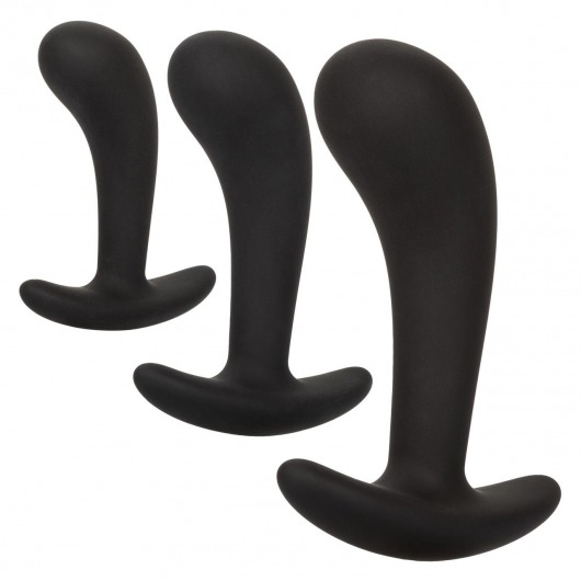 Набор из 3 черных стимуляторов простаты Silicone Prostate Kit - California Exotic Novelties - в Липецке купить с доставкой
