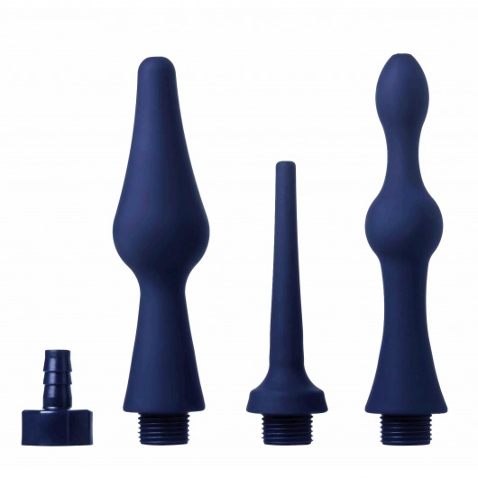 Набор из 3 универсальных насадок для анального душа Universal 3 Piece Silicone Enema Attachment Set - XR Brands - купить с доставкой в Липецке