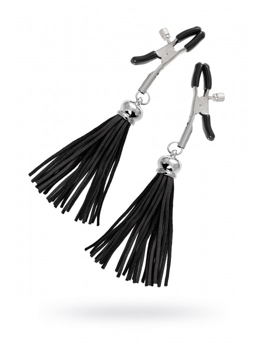 Зажимы на соски «Прищепки» с черными кисточками из замши - Pecado - купить с доставкой в Липецке