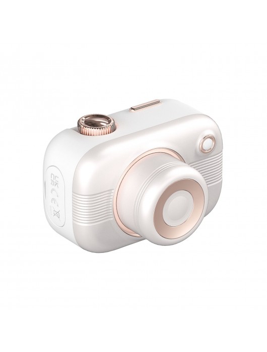 Белый стимулятор в форме фотоаппарата Alberta с вибрацией и вакуумом - BeYourLover