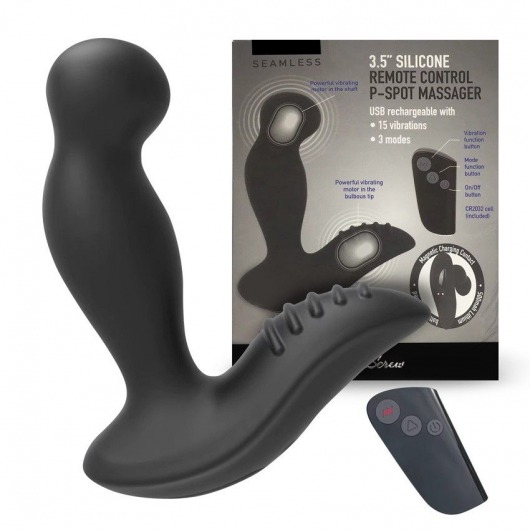 Черный вибромассажер простаты 3,5’’ Remote Control P-spot Massager - 12,5 см. - Erokay - в Липецке купить с доставкой