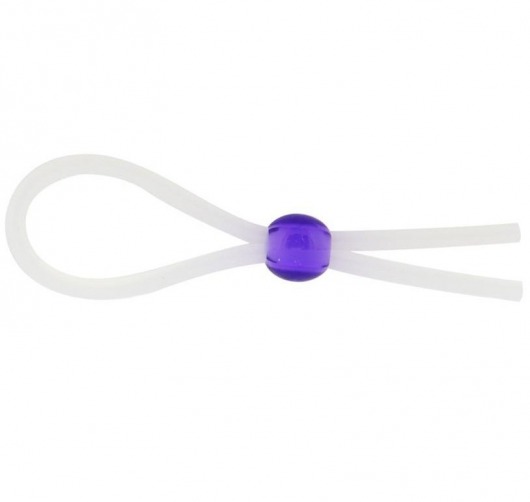 Прозрачное лассо с фиолетовой бусиной SILICONE COCK RING WITH BEAD LAVENDER - NMC - в Липецке купить с доставкой