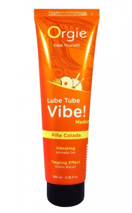 Гель с эффектом вибрации Lube Tube Vibe Medium Pina Colada - 100 мл. - ORGIE - купить с доставкой в Липецке