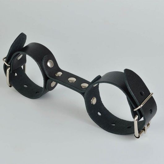 Черные кожаные наручники-фиксатор - Sitabella - купить с доставкой в Липецке