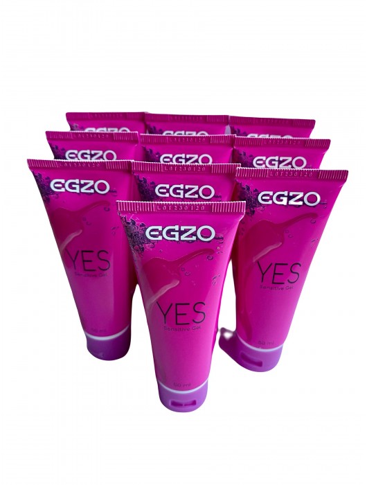 Набор из 10 согревающих лубрикантов на водной основе Egzo Yes (по 50 мл.) - EGZO - купить с доставкой в Липецке