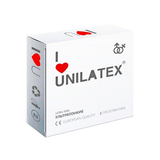 Ультратонкие презервативы Unilatex Ultra Thin - 3 шт. - Unilatex - купить с доставкой в Липецке