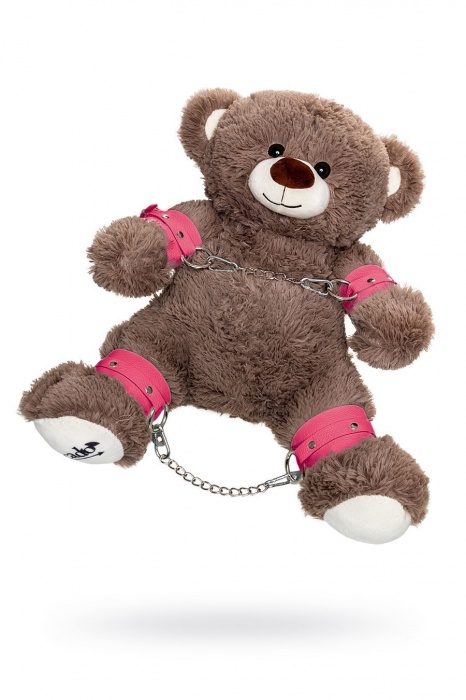 Бондажный набор: бурый мишка с розовыми оковами и наручниками - Pecado - купить с доставкой в Липецке