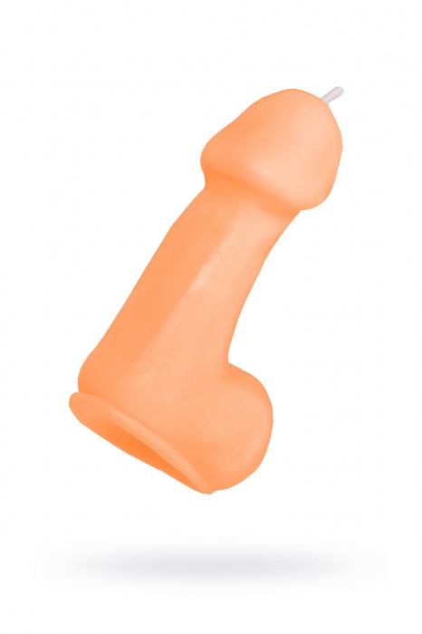 Оранжевая свеча в форме пениса - 47 гр. - Pecado - купить с доставкой в Липецке