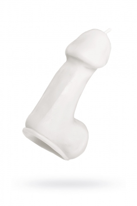 Белая свеча в форме пениса - 47 гр. - Pecado - купить с доставкой в Липецке