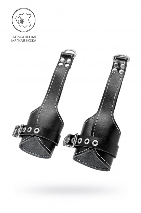 Черные подвесы с белой строчкой - Pecado - купить с доставкой в Липецке