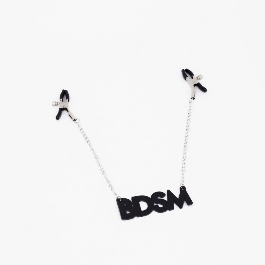 Зажимы на соски с кожаной подвеской BDSM - Crazy Handmade - купить с доставкой в Липецке