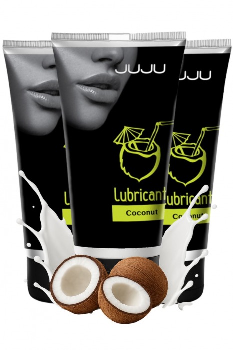 Набор из 3 съедобных лубрикантов JUJU со вкусом кокоса - JuJu - купить с доставкой в Липецке