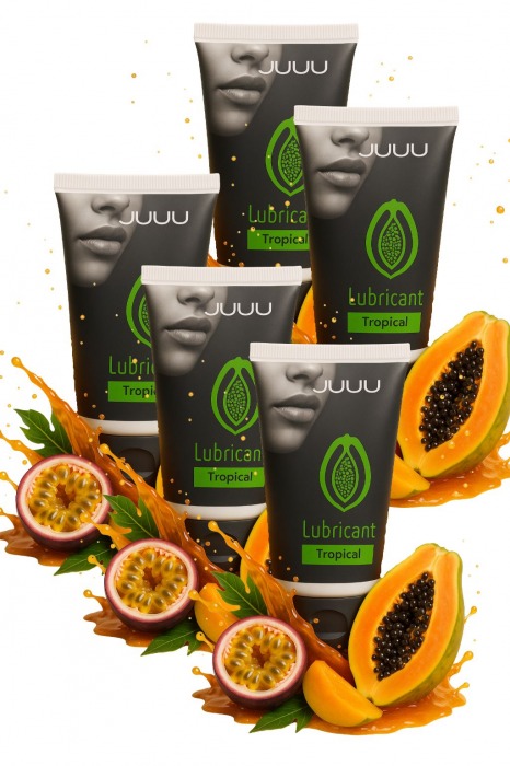 Набор из 5 съедобных лубрикантов JUJU со вкусом тропических фруктов - JuJu - купить с доставкой в Липецке