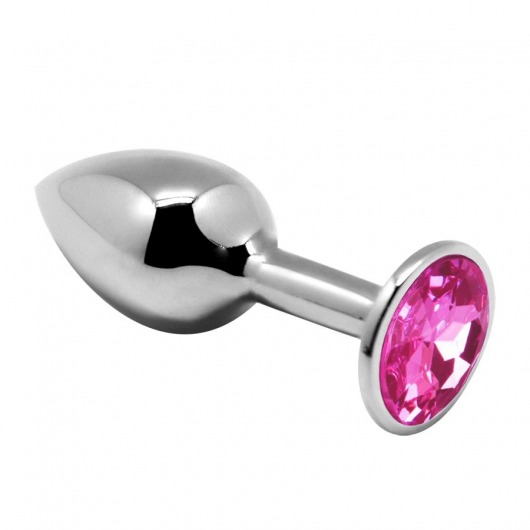 Серебристая анальная втулка Mini Metal Butt Plug Size M с розовым кристаллом - Adrien Lastic в Липецке Серебристая анальная втулка Mini Metal Butt Plug Size M с розовым кристаллом - Adrien Lastic